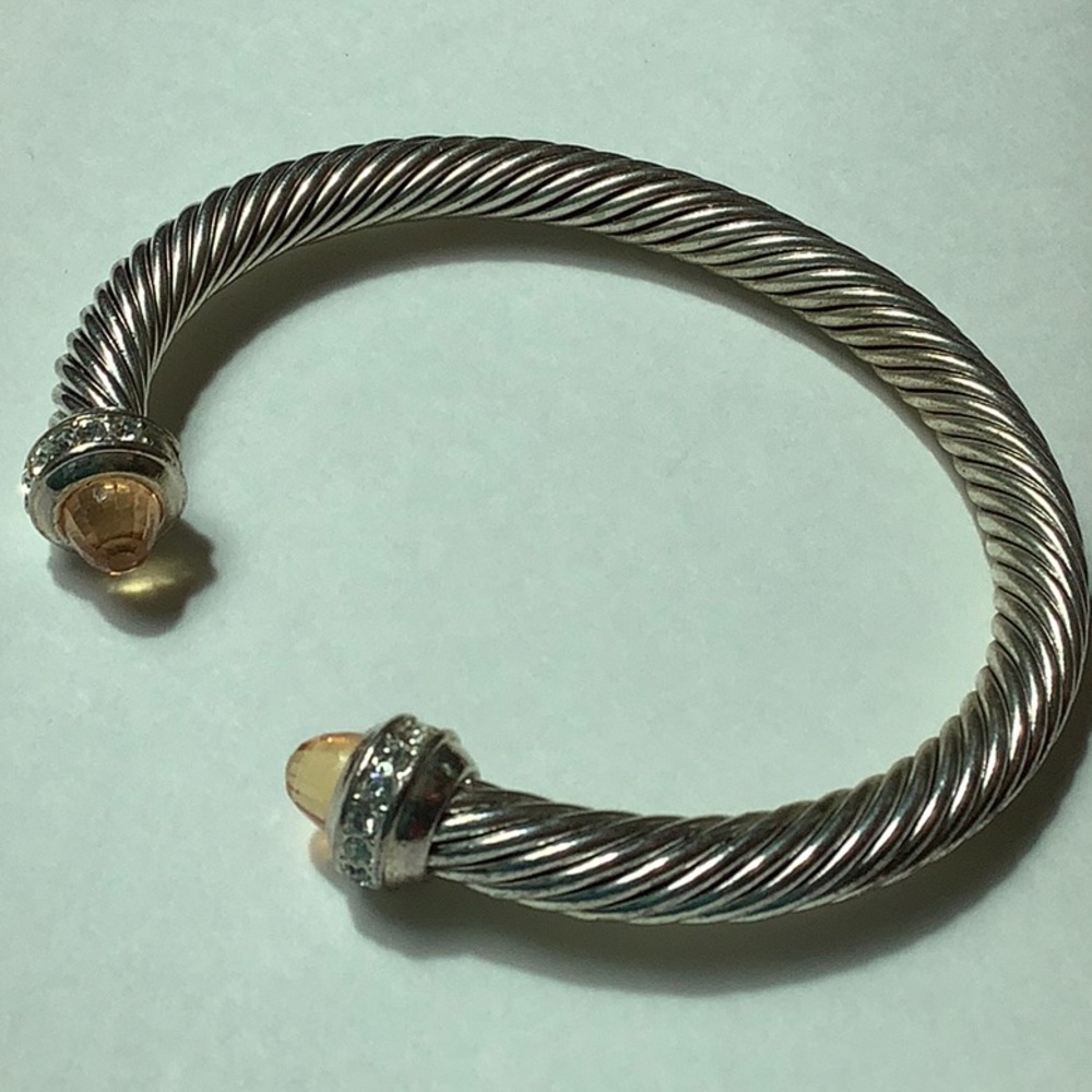 Twisted Bracelet with Crystals in John Hardy Style
